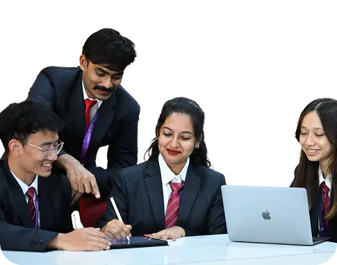 Students working on tablet